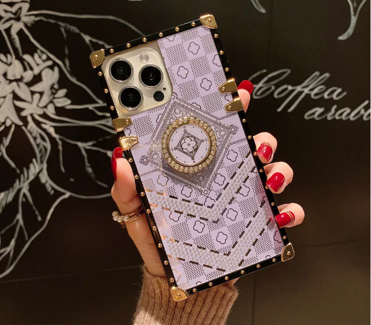 Luxury Flower Glitter Diamond Print Phone Case for iPhone 6 to 13