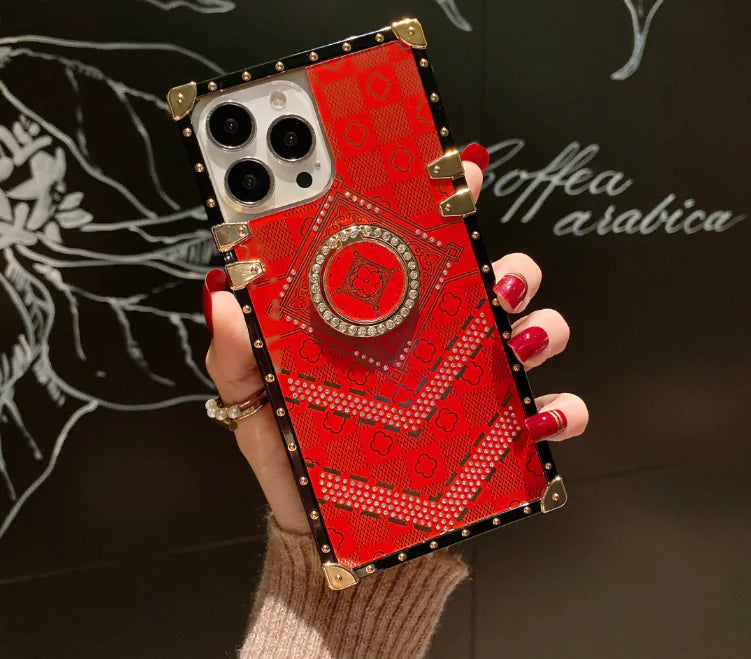 Luxury Flower Glitter Diamond Print Phone Case for iPhone 6 to 13