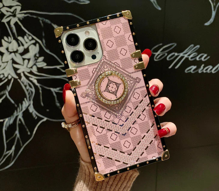 Luxury Flower Glitter Diamond Print Phone Case for iPhone 6 to 13